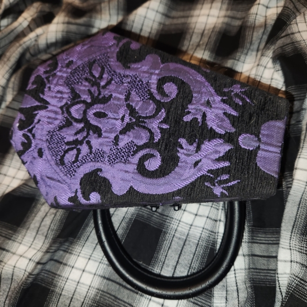 Elegant Purple and Black Handbag
